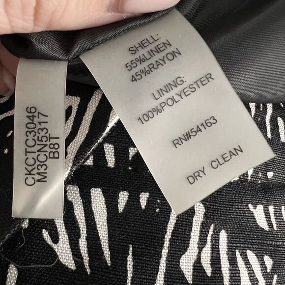 Calvin Klein Skirt sz 16 Pencil Black White Pattern Below Knee Length 25" - Picture 8 of 9